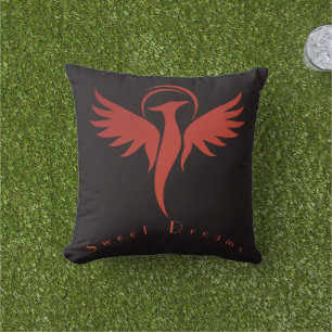 Custom Dragon Flying Image Sweet Dreams text Outdoor Pillow