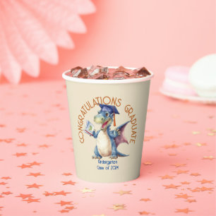 Custom Dragon Kindergarten Graduate, 8oz Paper Cup