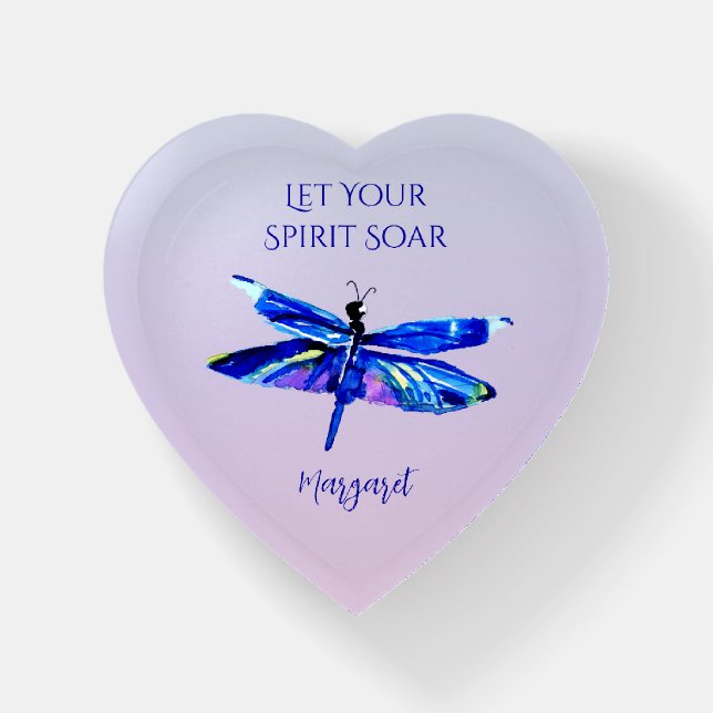 Custom Dragonfly Let Your Spirit Soar Inspiration Paperweight (Front)