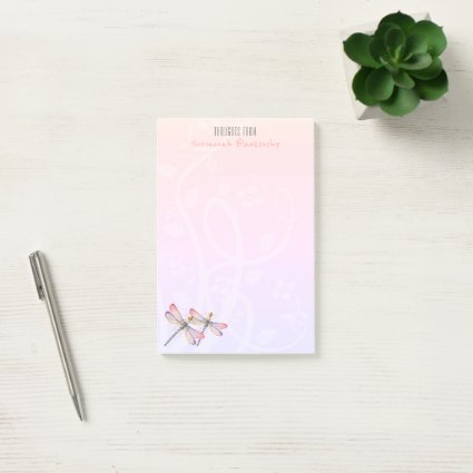 Custom Dragonfly Over Pastels