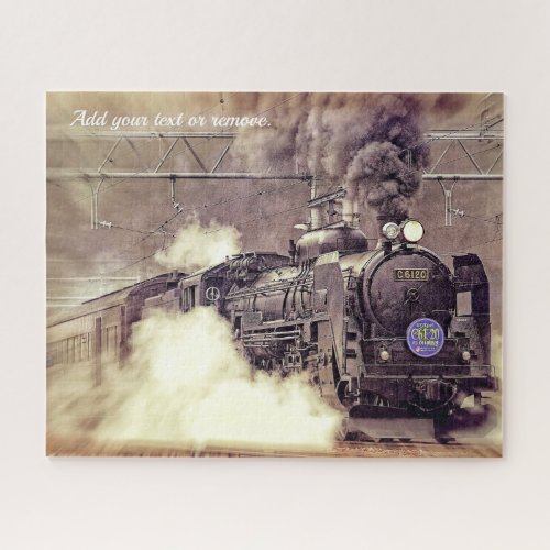 Custom dramatic photo of steam train locomotive jigsaw puzzle