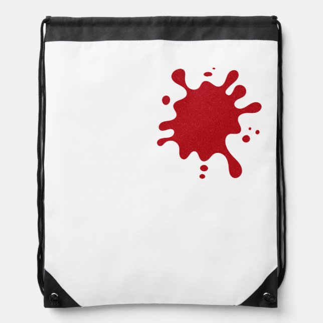 Custom Drawstring Bag – Red Splash Print (Front)