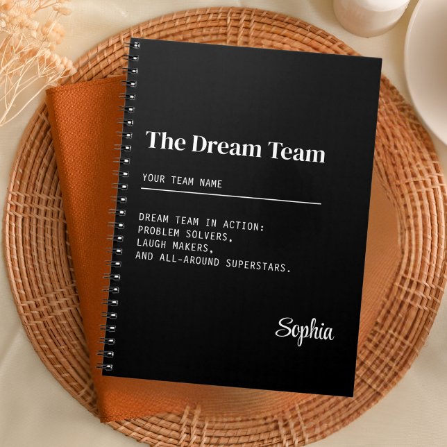 Custom Dream Team Corporate Coworker Teamwork Gift Notebook (Creator Uploaded)