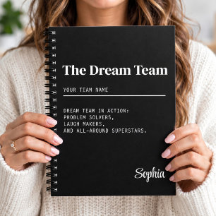 Custom Dream Team Corporate Coworker Teamwork Gift Notebook