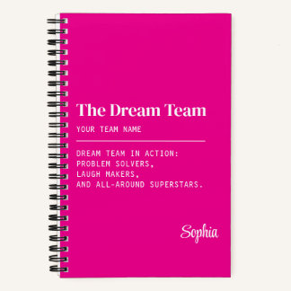 Custom Dream Team Corporate Coworker Teamwork Gift Notebook