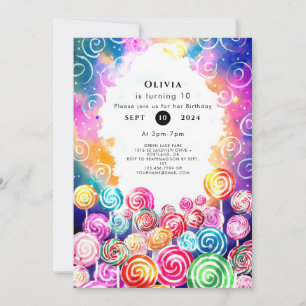 Custom Dreamy Candyland Birthday Invitation