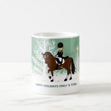 Custom Dressage Horse Rider Gift for Girl add Name Coffee Mug