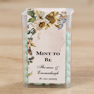Custom Dried Floral Wedding Mint to Be Favor Sticker