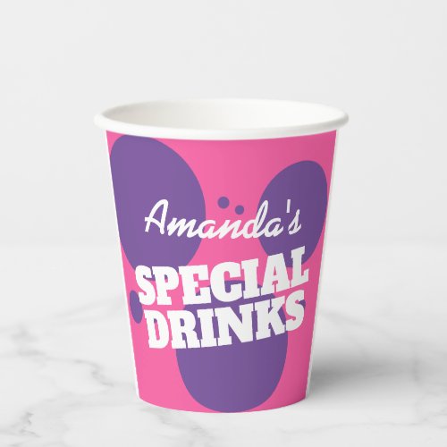 Custom drink cups with cheerful fizzy pop design