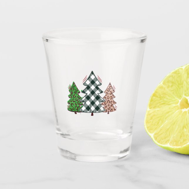 Custom Drinkware Christmas Tree Design Drinking  Shot Glass (Front)