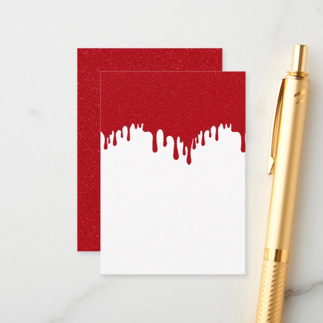 Custom Drip Design Tomato Red Insert Card (Front/Back In Situ)