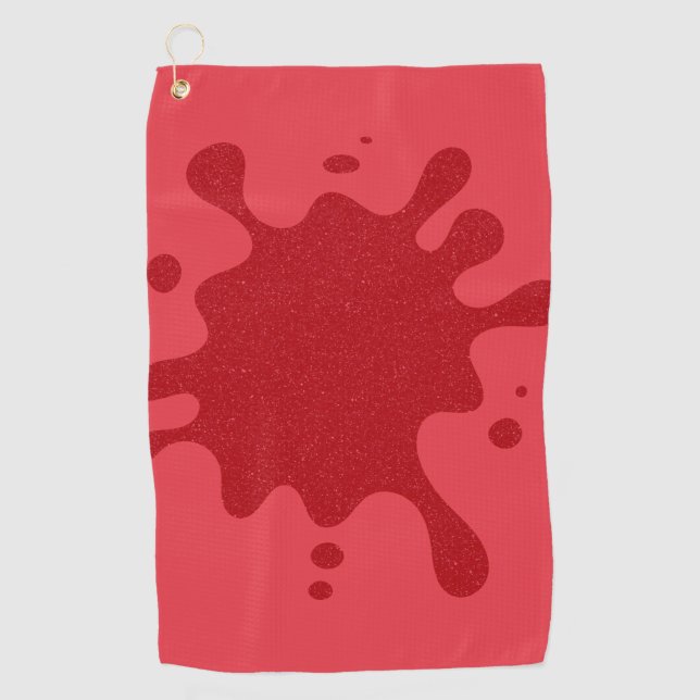Custom Drip Golf Towel – Tomato Red Splash (Front)