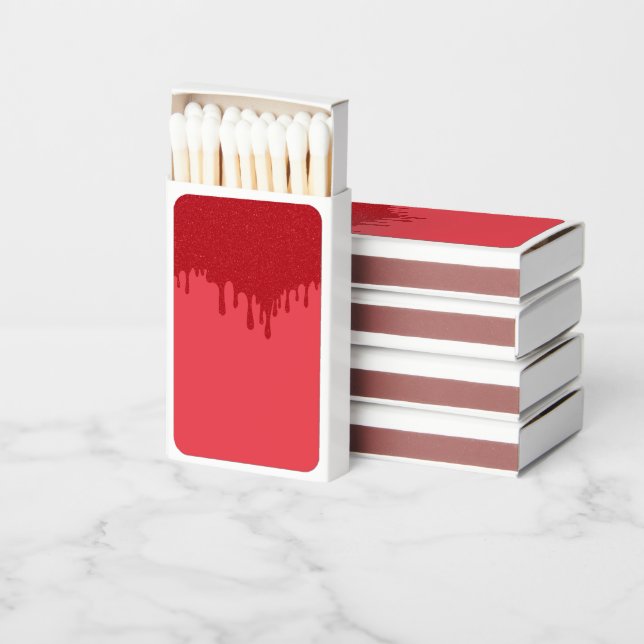Custom Drip Matchboxes – Tomato Red (Set of 50) (Stacked)