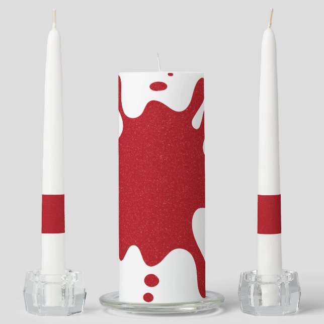 Custom Drip Tomato Red Unity Candle Set (Front)