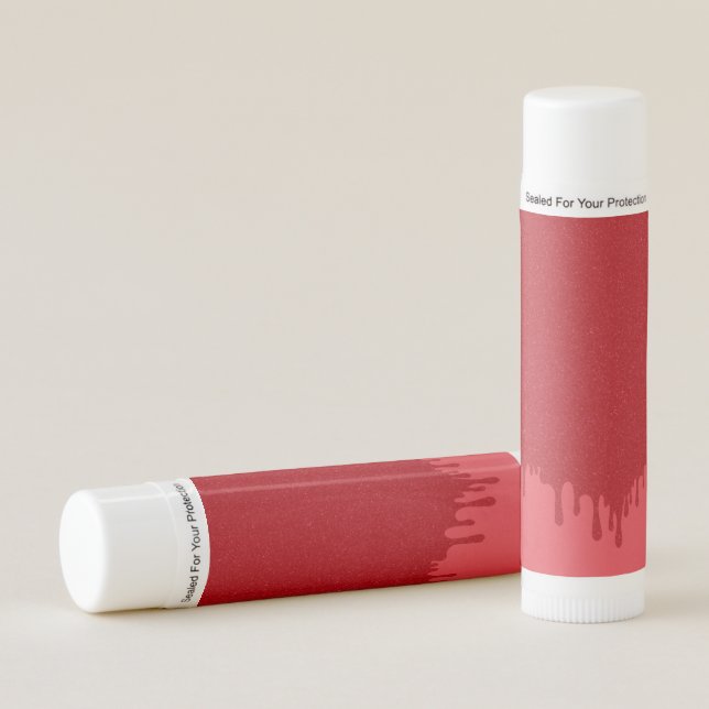 Custom Dripping Tomato Red Gloss Lip Balm (Front)