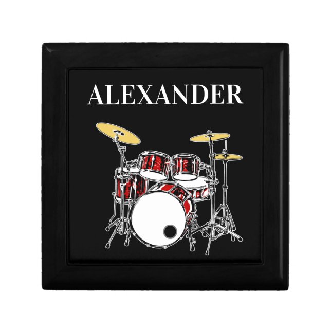 Custom Drummer Rock & Roll Drum Musician Keepsake Gift Box (Front)