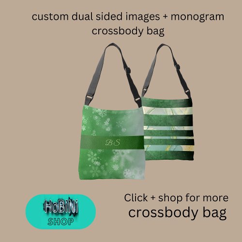 custom dual sided images  monogram crossbody bag