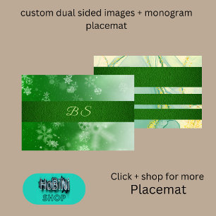 custom dual sided images + monogram placemat