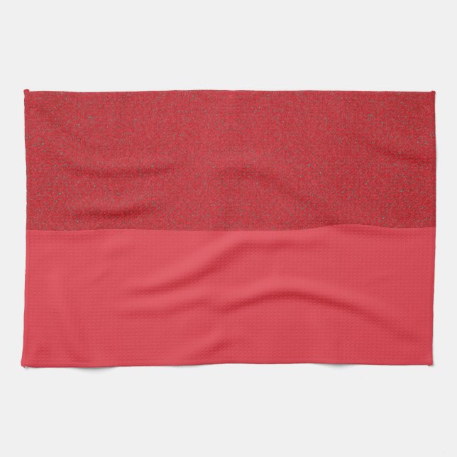 Custom Dual-Texture Tomato Red Kitchen Towel (Horizontal)
