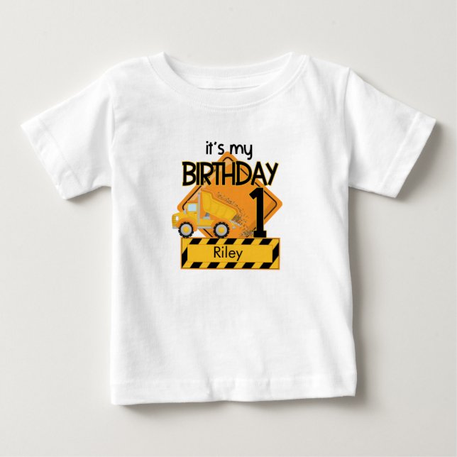 Custom dump truck birthday t-shirt (Front)