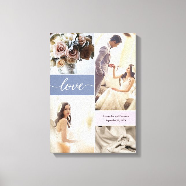 Custom Dusty Blue and Pink Wrapped Canvas (Front)