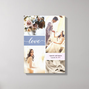 Custom Dusty Blue and Pink Wrapped Canvas Print