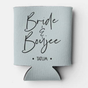Custom Dusty Blue Bride and Boujee Can Cooler