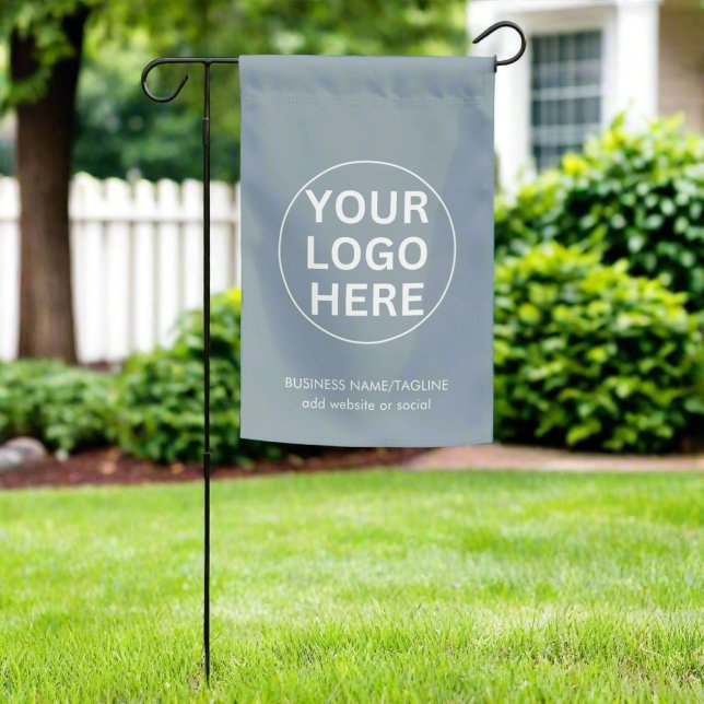 Custom Dusty Blue Business Logo Promotional  Garden Flag (Creator Uploaded)