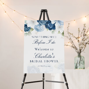 Custom Dusty Blue Floral Bridal Shower Foam Board