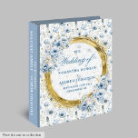 Custom Dusty Blue Glitter Oval Wedding Ring Binder<br><div class="desc">✅ For matching items search 192W in my collections ✅ Capture every special memory of your big day with our Wedding Ring Binder and Album Collection, featuring elegant dusty blue and pastel blue watercolor flowers accented by shimmering gold glitter ovals. Perfect for a modern, boho, or romantic wedding theme, these...</div>