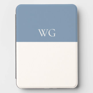 Custom Dusty Blue Initial Minimalist Design Kindle Cover