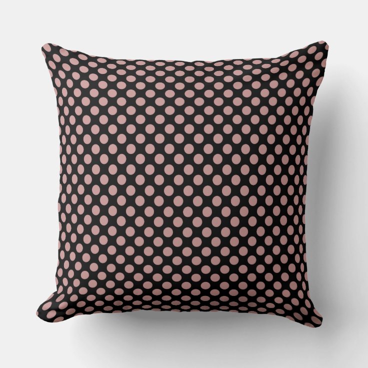 Custom Dusty Pink Polka Dots Throw Pillow Zazzle