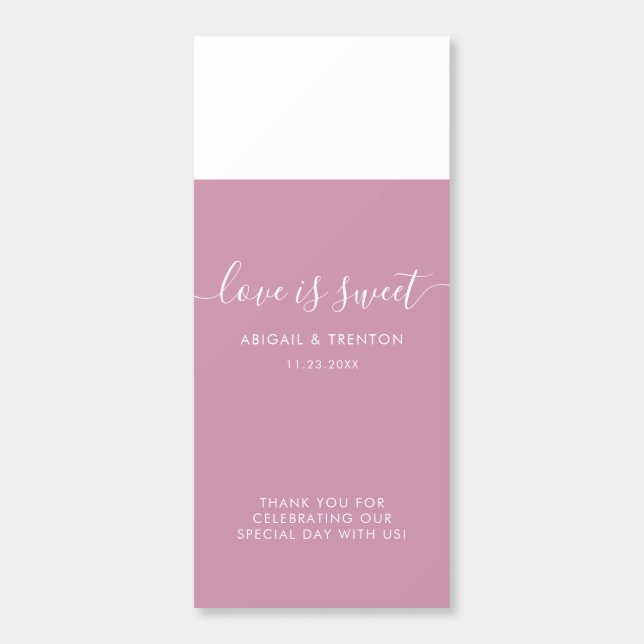 Custom Dusty Pink Wedding Candy Favor (Sticker)