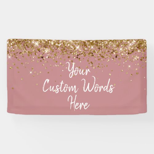 Custom Dusty Rose Birthday Party Photo Booth Prop Banner