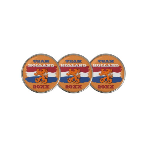 Custom Dutch Flag Orange Lion Team Holland 2024 Golf Ball Marker