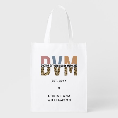 Custom DVM Doctor of Veterinary Medicine Gift Grocery Bag