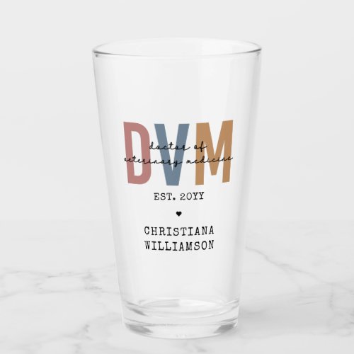 Custom DVM Doctor of Veterinary Medicine Gifts Glass