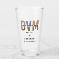 Custom DVM Doctor of Veterinary Medicine Gifts Glass