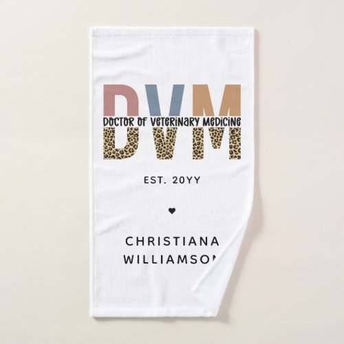Custom DVM Doctor of Veterinary Medicine Gifts Hand Towel