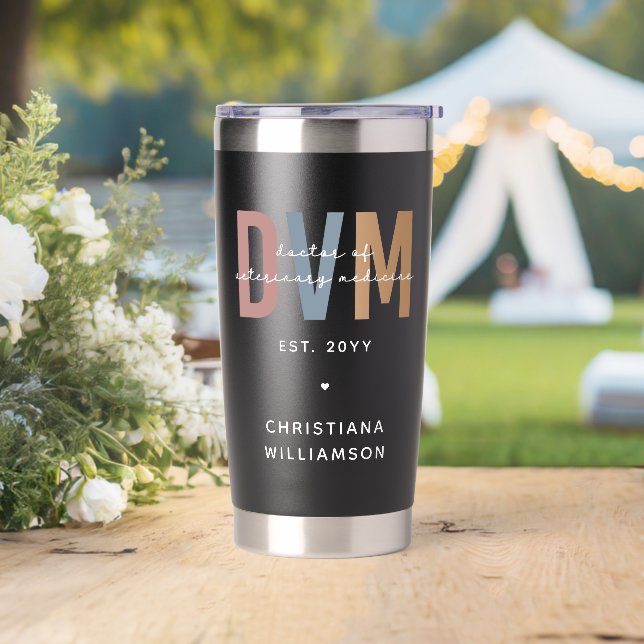 Custom DVM Doctor of Veterinary Medicine Gifts  Insulated Tumbler (Wedding)