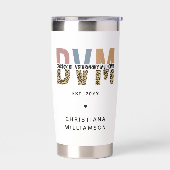 Custom DVM Doctor of Veterinary Medicine Gifts Insulated Tumbler (Left)