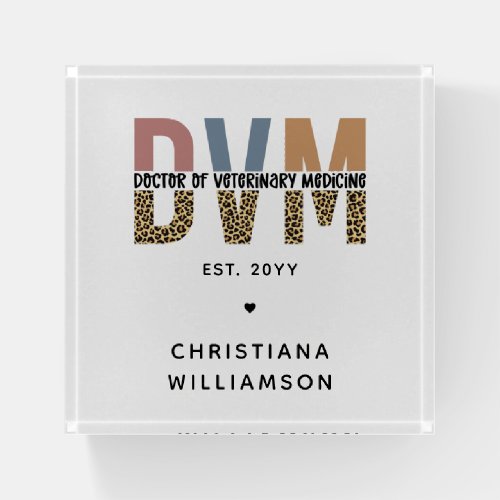Custom DVM Doctor of Veterinary Medicine Gifts Paperweight