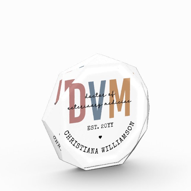Custom DVM Doctor of Veterinary Medicine Gifts Photo Block (Left)