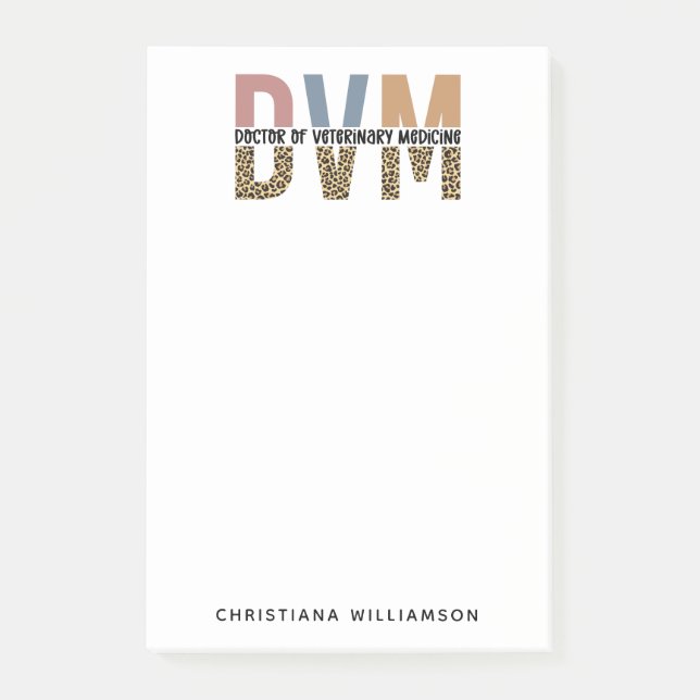 Custom DVM Doctor of Veterinary Medicine Gifts Post-it Notes (Front)