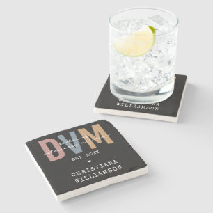 Custom DVM Doctor of Veterinary Medicine Gifts Stone Coaster