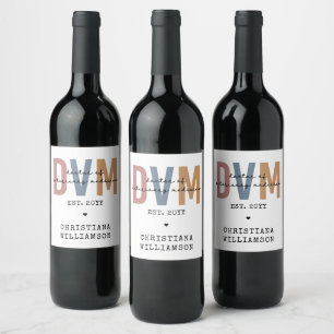 Custom DVM Doctor of Veterinary Medicine Gifts Wine Label