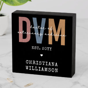 Custom DVM Doctor of Veterinary Medicine Gifts Wooden Box Sign