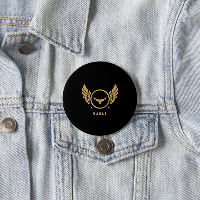 Custom Eagle Image and Text three inch Large Button (In Situ)