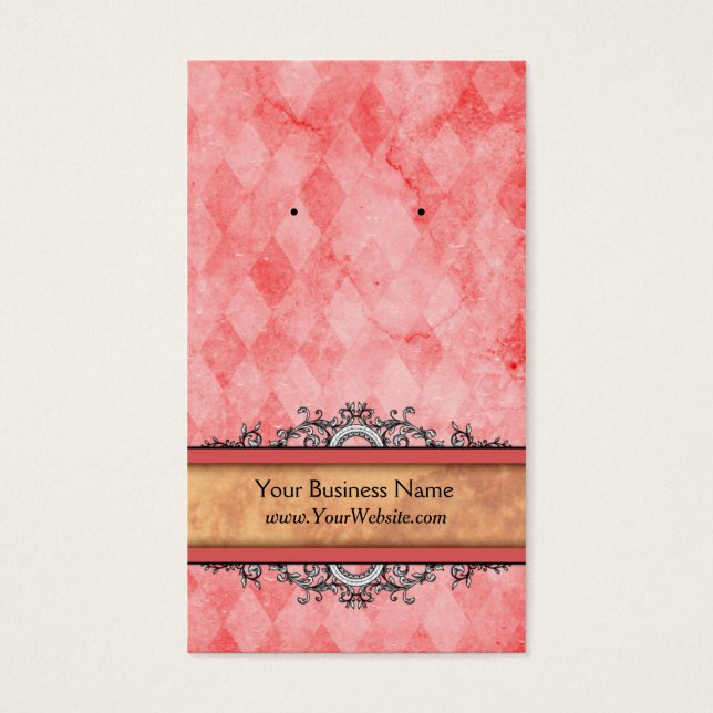 Custom Earring Cards Red Vintage (Front)