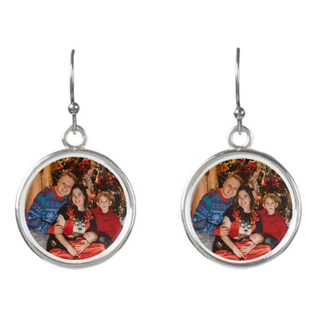 Custom Earrings,Your Design Personalized Christmas Earrings (Front)